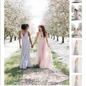 Gray Flowy Bridesmaids Dress